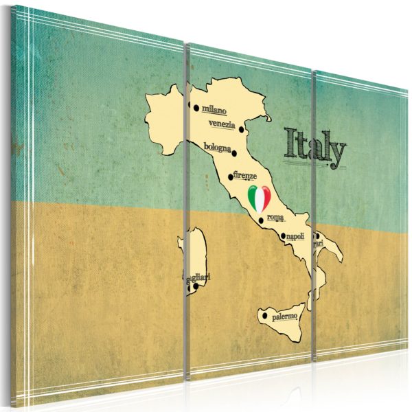 Tableau décoratif : CÅur de l'Italie - triptyque en hq